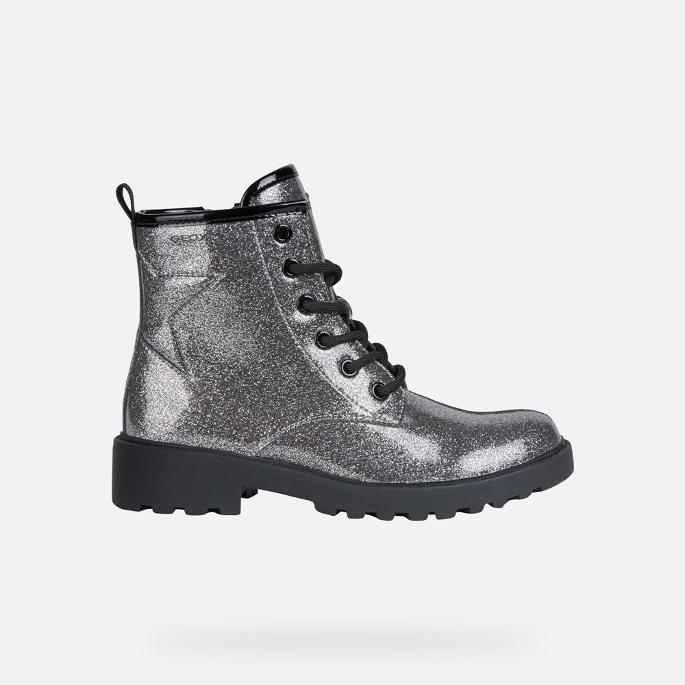 Geox Boots Dark Silver Casey - Geox Girls Shoes - JLTIEN629